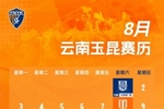 云南玉昆一线队8月赛历